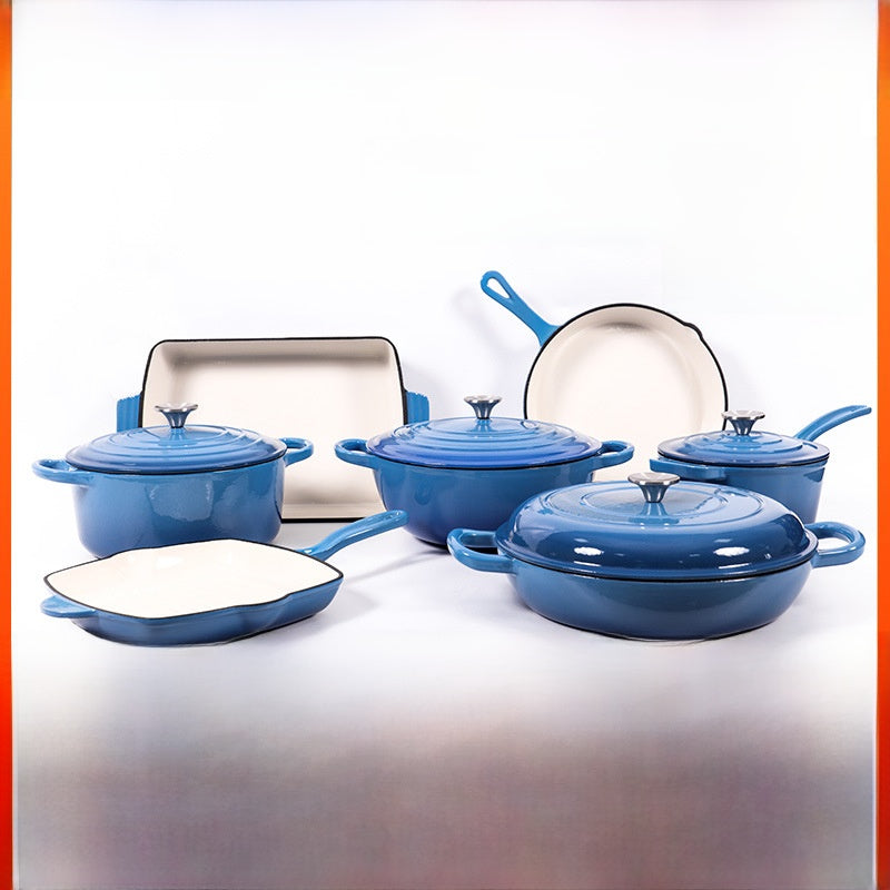 Enamel-coated porcelain pot