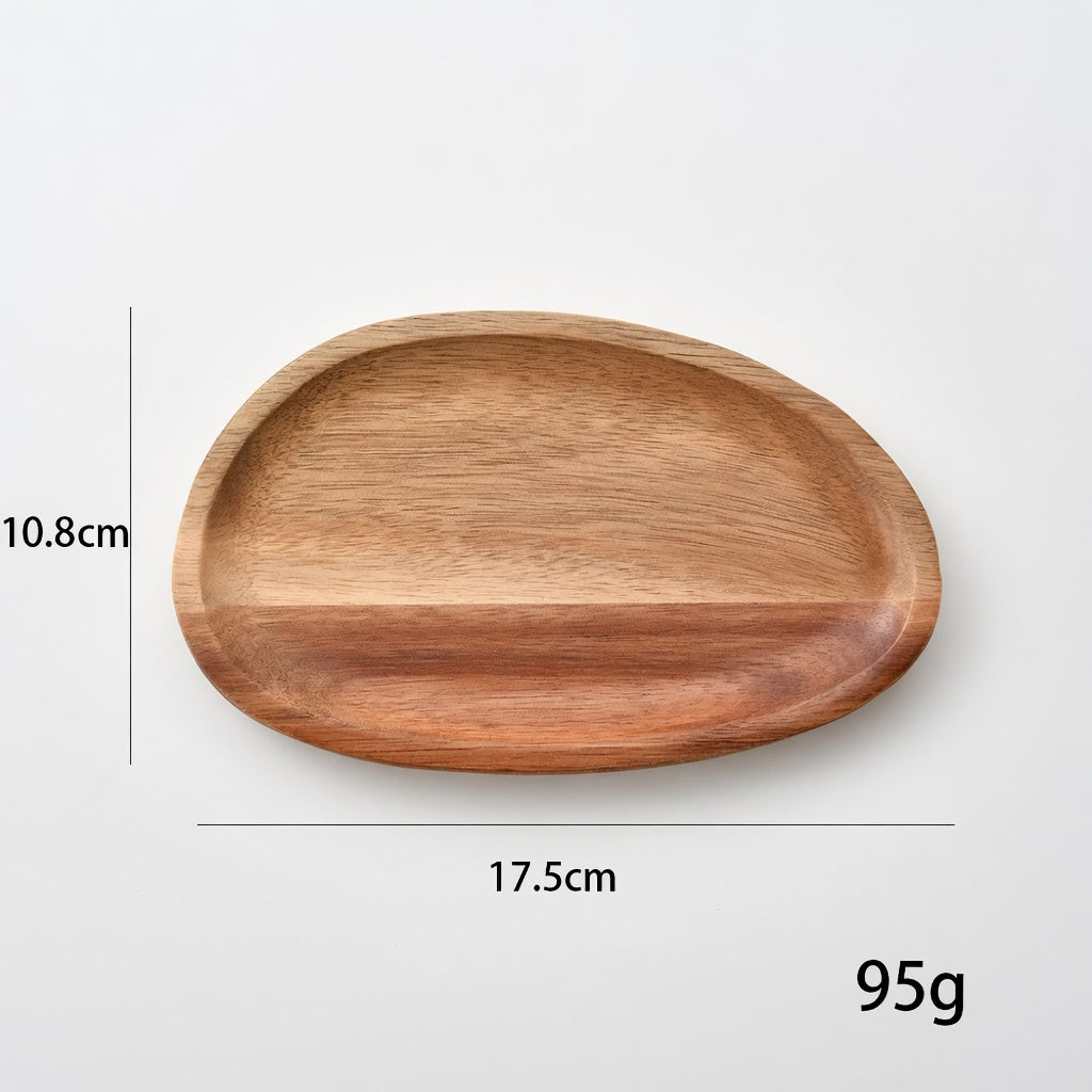 SAINT LAWRENCE Acacia Wood Irregular Serving Plate - Natural Wooden Serving Platter