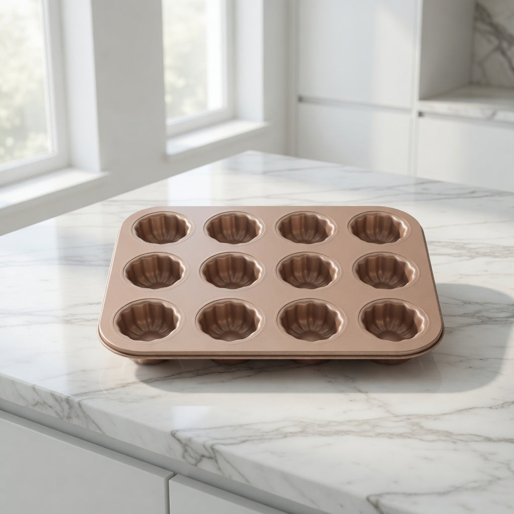 SAINT LAWRENCE Carbon Steel 9-Cup Canelé Mold - Fluted Non-Stick French Pastry Pan