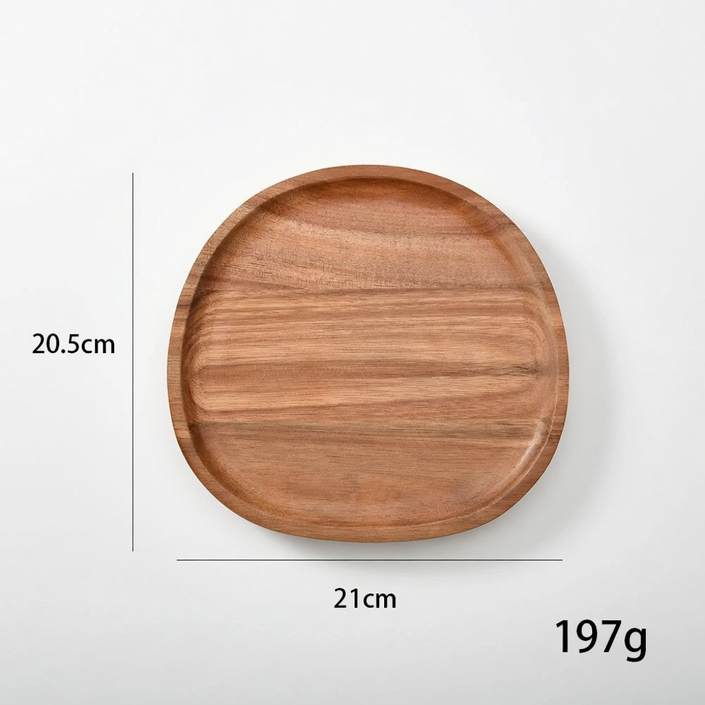 SAINT LAWRENCE Acacia Wood Irregular Serving Plate - Natural Wooden Serving Platter