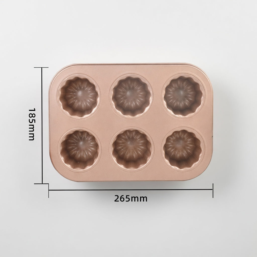 SAINT LAWRENCE Carbon Steel 9-Cup Canelé Mold - Fluted Non-Stick French Pastry Pan
