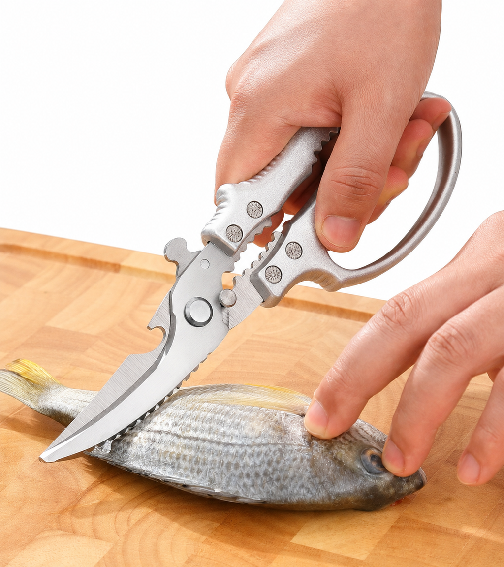SAINT LAWRENCE Heavy Duty Kitchen Shears – Stainless Steel Multipurpose Fish & Poultry Bone Scissors with Bottle Opener