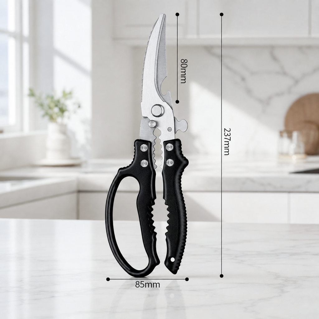 SAINT LAWRENCE Heavy Duty Kitchen Shears – Stainless Steel Multipurpose Fish & Poultry Bone Scissors with Bottle Opener
