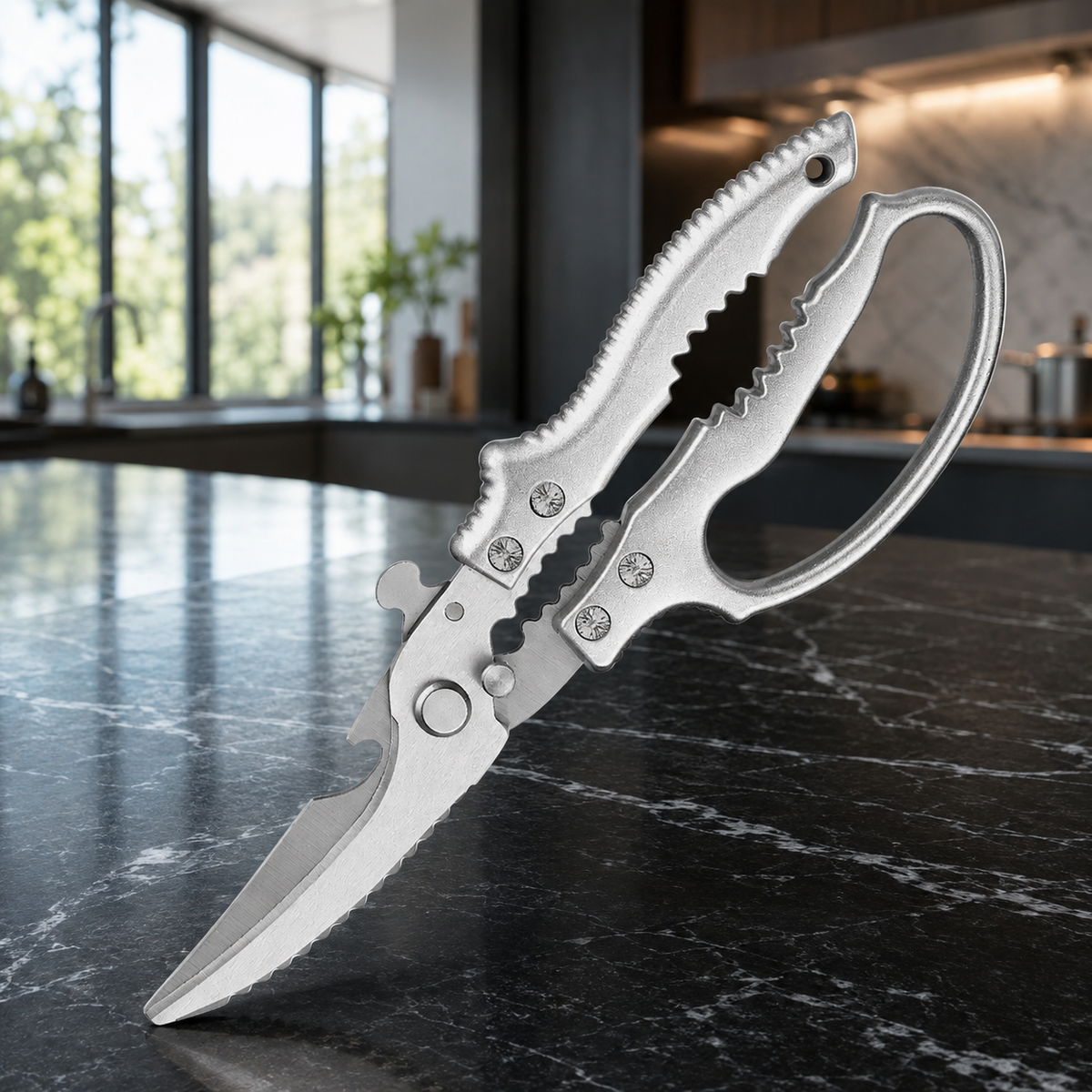 SAINT LAWRENCE Heavy Duty Kitchen Shears – Stainless Steel Multipurpose Fish & Poultry Bone Scissors with Bottle Opener