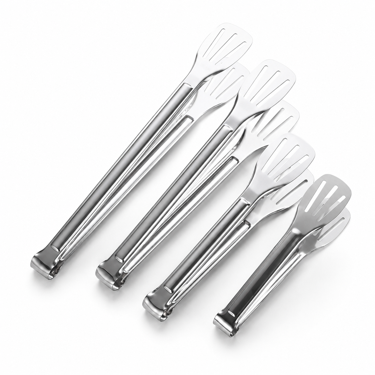 SAINT LAWRENCE Stainless Steel Kitchen Tongs – Slotted Grilling & Serving Tongs, 7"/9"/12"/14"