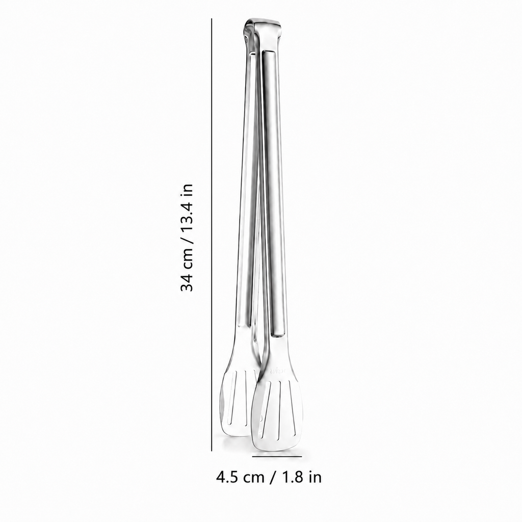 SAINT LAWRENCE Stainless Steel Kitchen Tongs – Slotted Grilling & Serving Tongs, 7"/9"/12"/14"