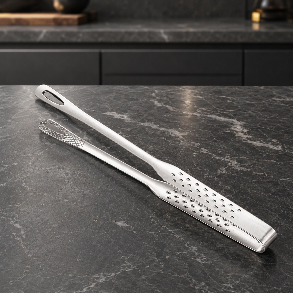 SAINT LAWRENCE 316 Stainless Steel BBQ Tongs — Non-Slip Grilling & Serving Tongs, Short/Long