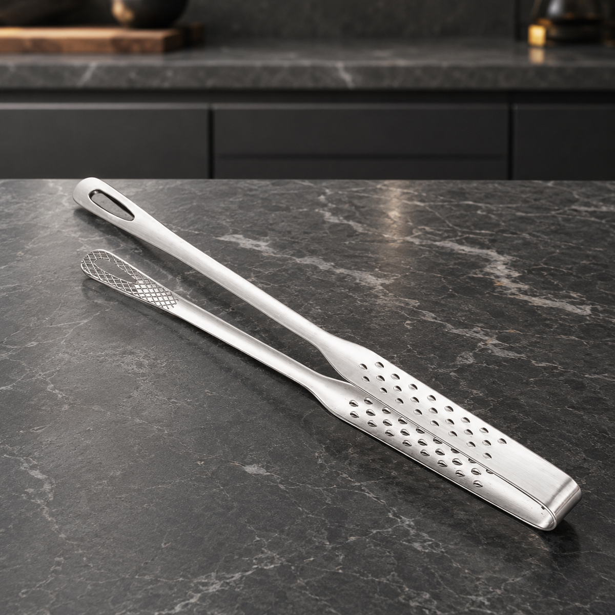 SAINT LAWRENCE 316 Stainless Steel BBQ Tongs — Non-Slip Grilling & Serving Tongs, Short/Long