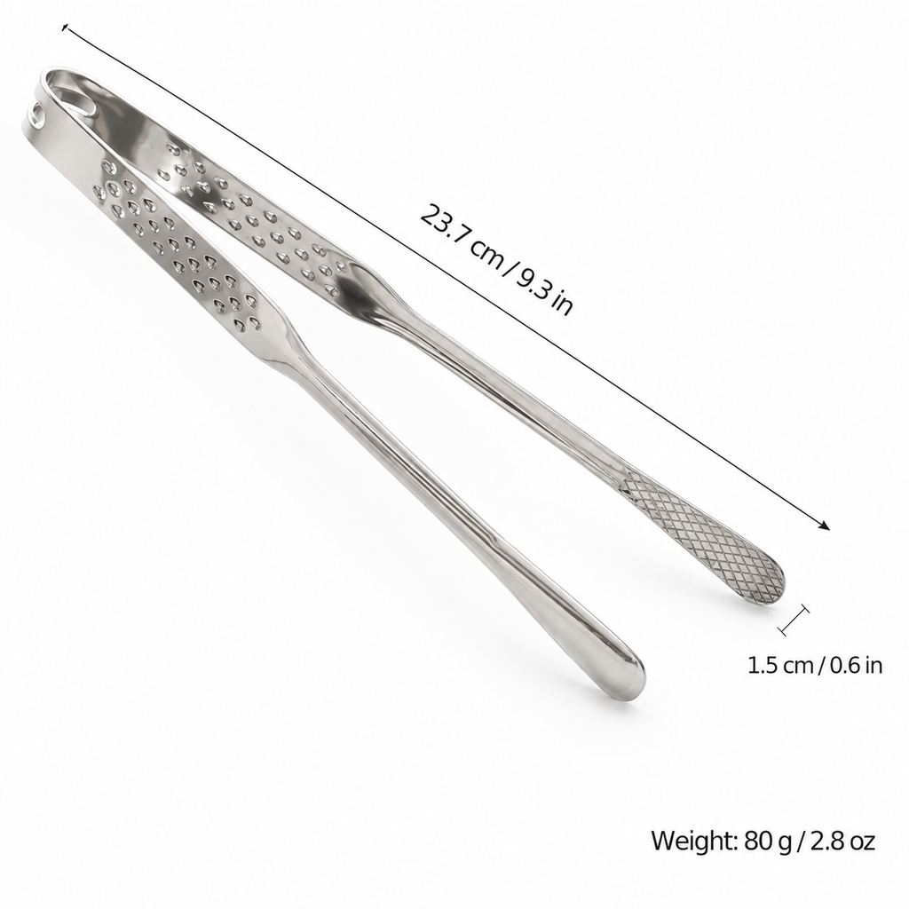 SAINT LAWRENCE 316 Stainless Steel BBQ Tongs — Non-Slip Grilling & Serving Tongs, Short/Long