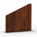 SAINT LAWRENCE Magnetic Knife Holder – No-Drill Walnut Wood Block with Stainless Steel Base