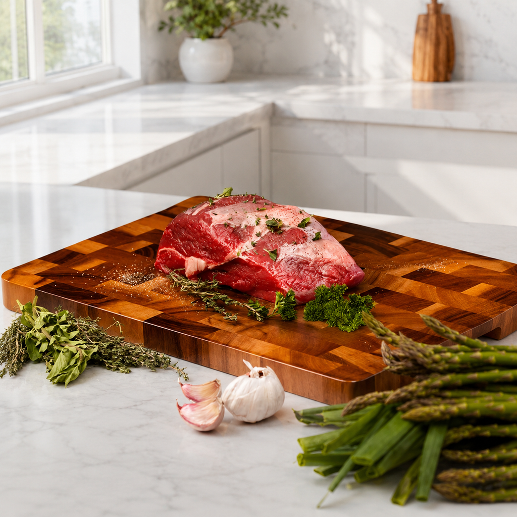 SAINT LAWRENCE End Grain Acacia Wood Cutting Board – Durable Wooden Chopping Board, Medium & Large
