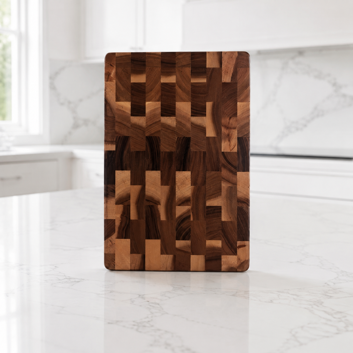 SAINT LAWRENCE End Grain Acacia Wood Cutting Board – Durable Wooden Chopping Board, Medium & Large
