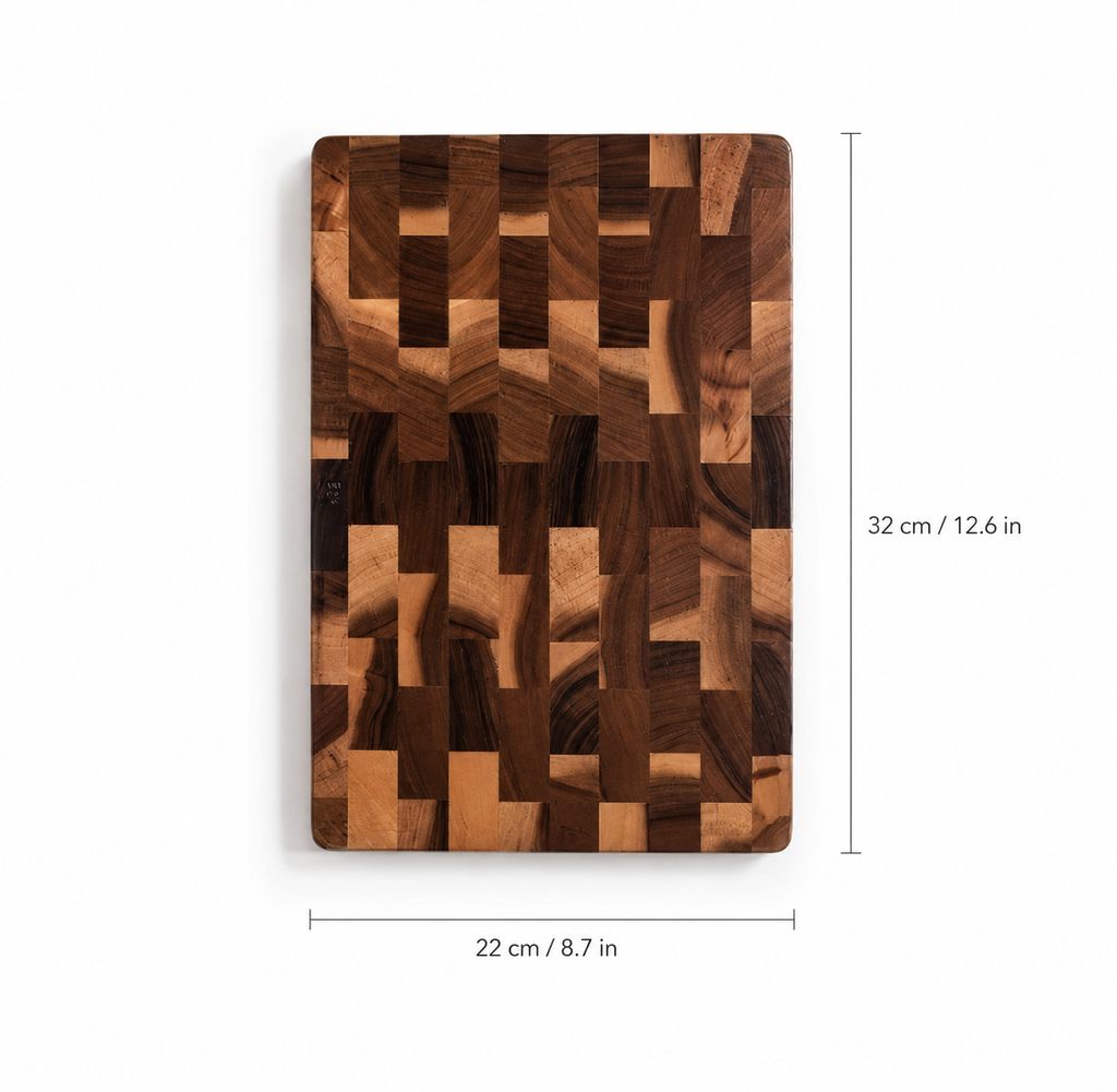 SAINT LAWRENCE End Grain Acacia Wood Cutting Board – Durable Wooden Chopping Board, Medium & Large