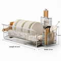 SAINT LAWRENCE Stainless Steel Dish Rack with Utensil Holder, Knife Block & Cutting Board Organizer – Large Countertop Kitchen Drainer