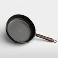 SAINT LAWRENCE Non-Stick Cast Iron Frying Pan & Lid with Wooden Handle