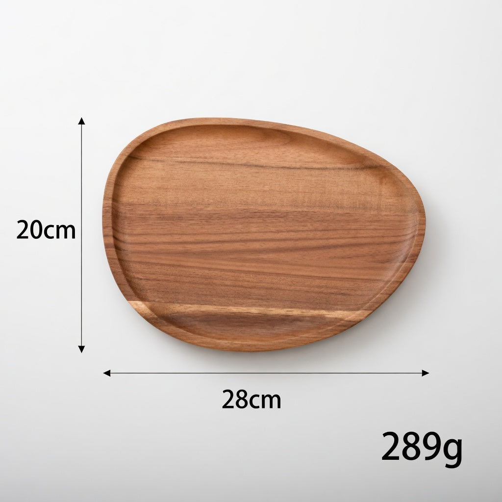 SAINT LAWRENCE Acacia Wood Irregular Serving Plate - Natural Wooden Serving Platter