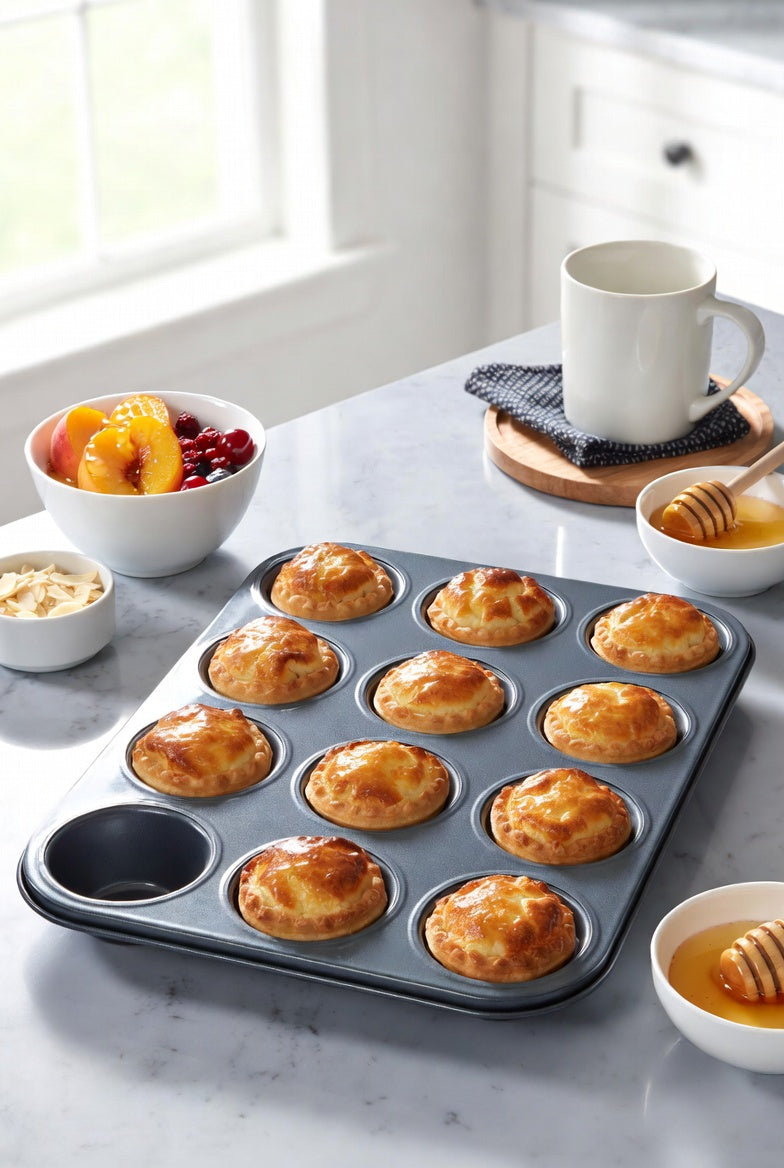 SAINT LAWRENCE 12-Cavity Non-Stick Carbon Steel Muffin Pan with Removable Bottoms