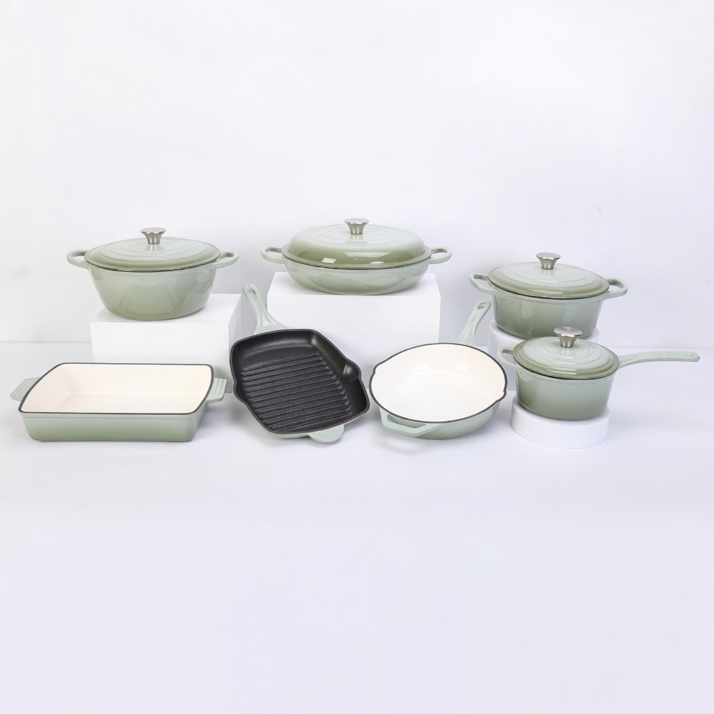 SAINT LAWRENCE 7-Piece Nontoxic Enameled Cast Iron Cookware Set