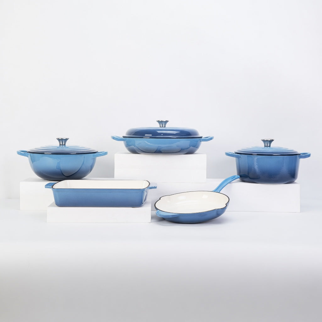 SAINT LAWRENCE 5-Piece Nontoxic Enameled Cast Iron Cookware Set
