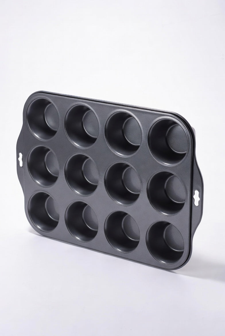 SAINT LAWRENCE 12-Cavity Non-Stick Carbon Steel Muffin Pan with Removable Bottoms