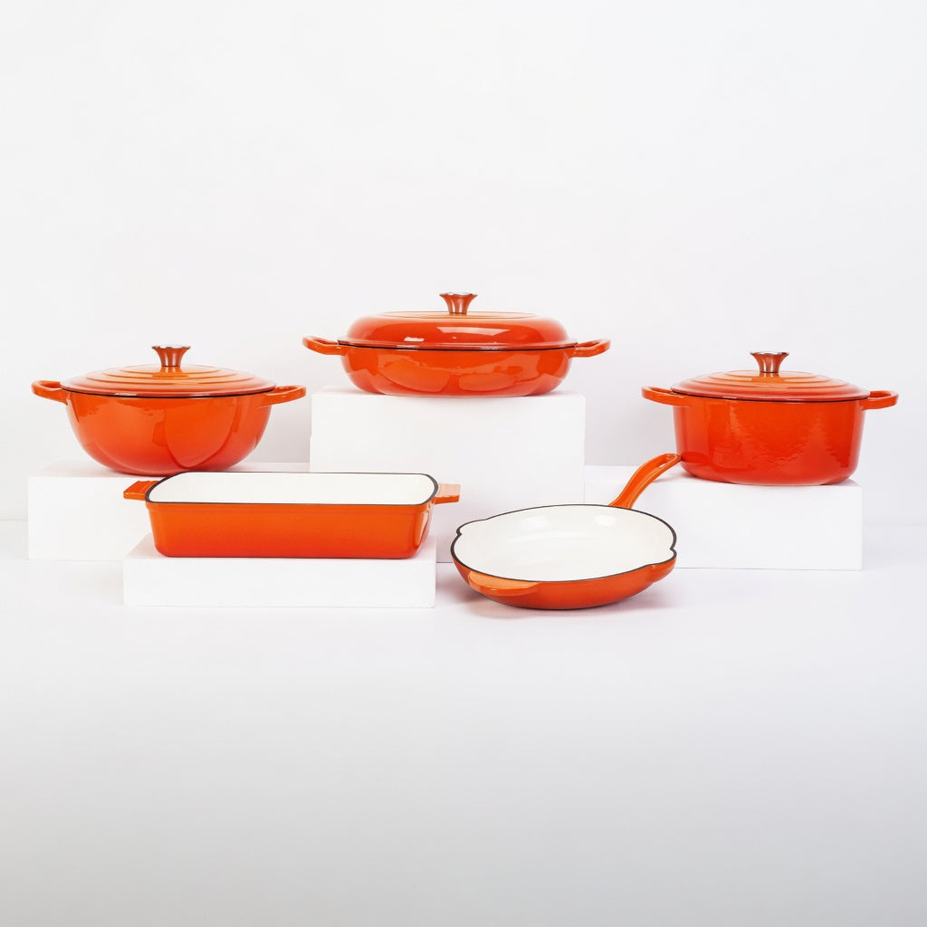 SAINT LAWRENCE 5-Piece Nontoxic Enameled Cast Iron Cookware Set