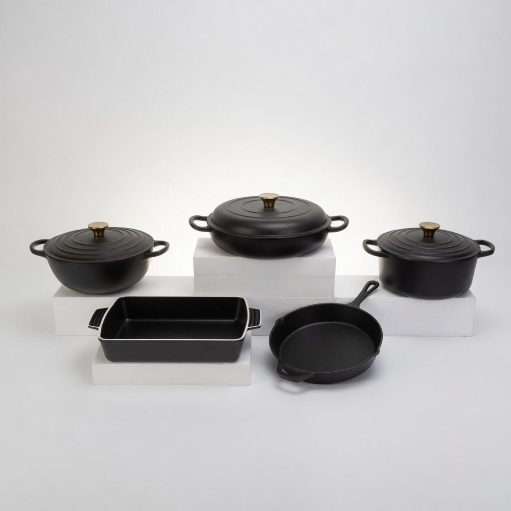 SAINT LAWRENCE 5-Piece Nontoxic Enameled Cast Iron Cookware Set