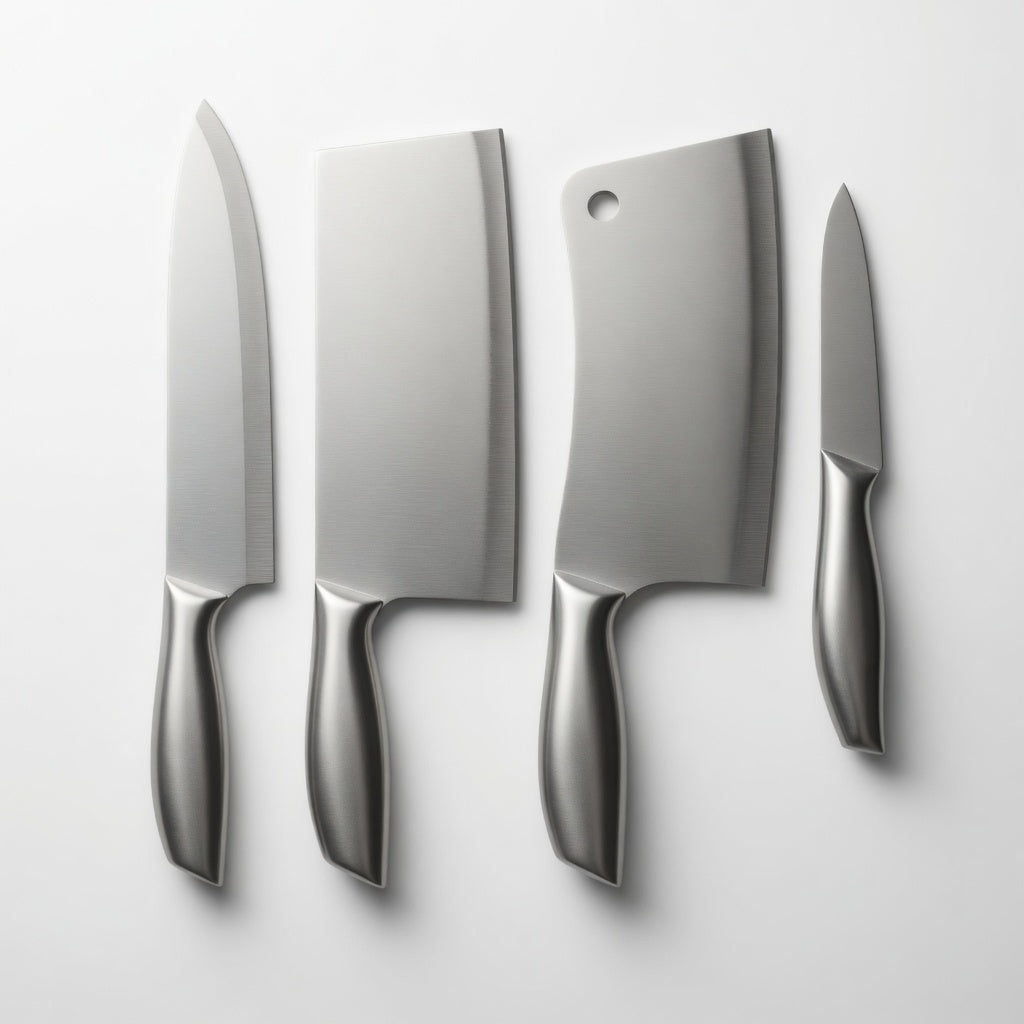 SAINT LAWRENCE 4 Piece Stainless Steel Knives - Chinese Chef's Knife, Cleaver, Utility & Paring