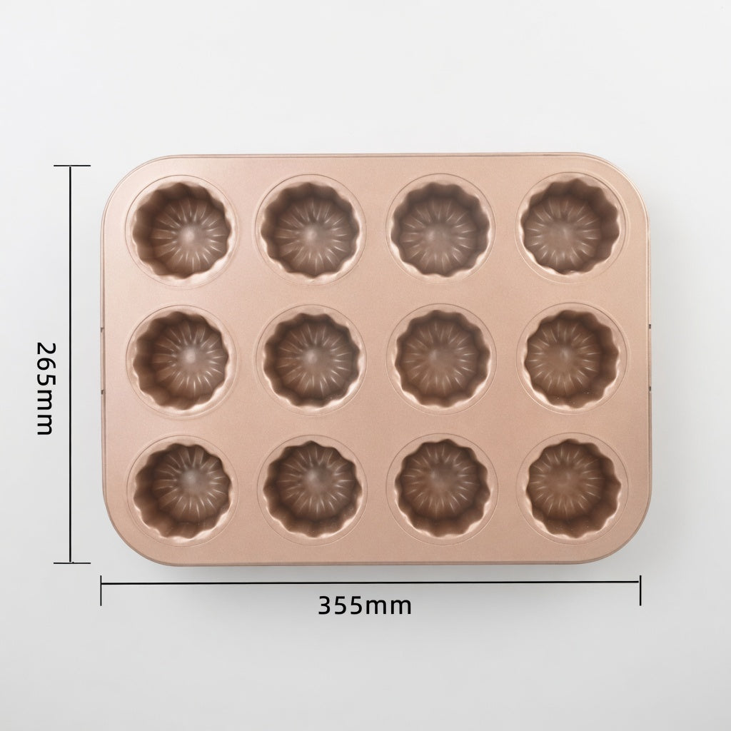 SAINT LAWRENCE Carbon Steel 9-Cup Canelé Mold - Fluted Non-Stick French Pastry Pan