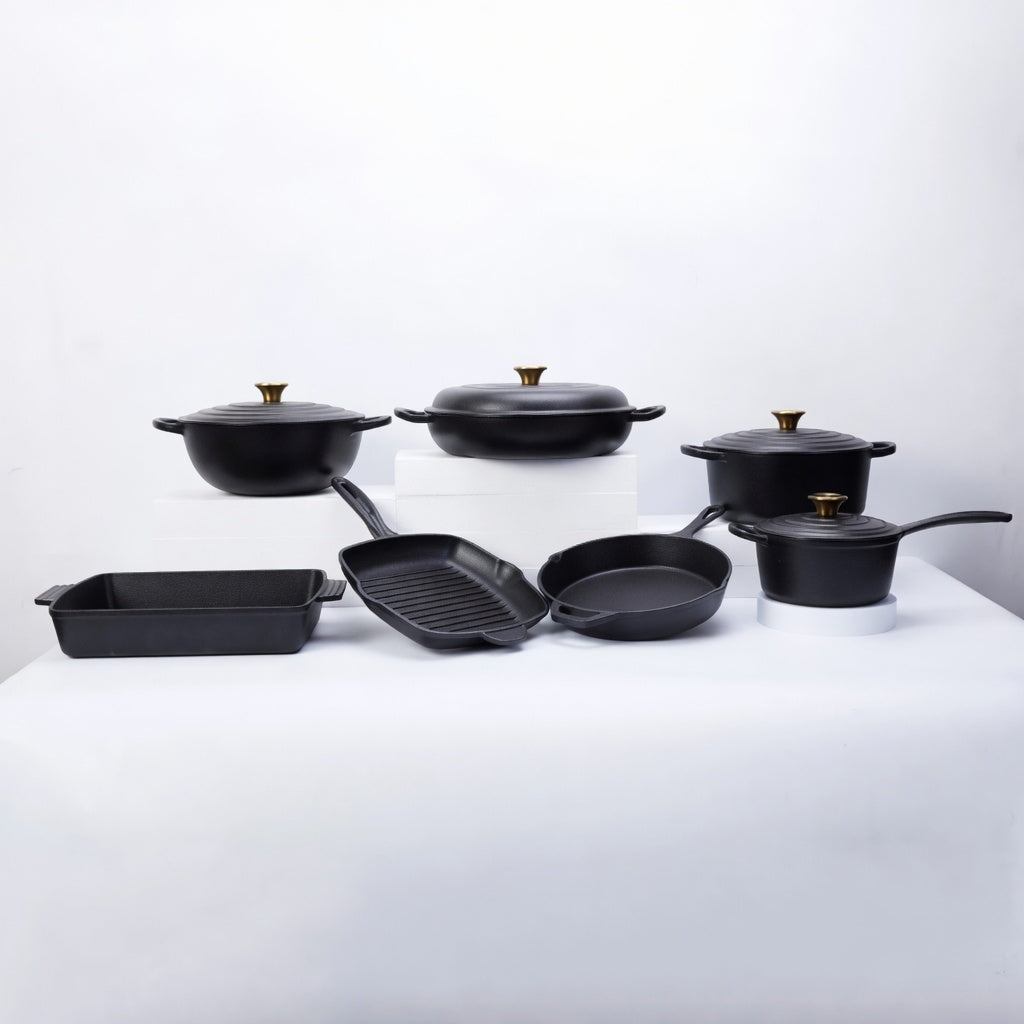 SAINT LAWRENCE 7-Piece Nontoxic Enameled Cast Iron Cookware Set
