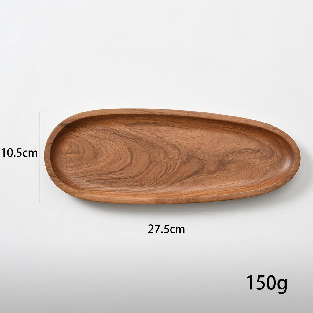 SAINT LAWRENCE Acacia Wood Irregular Serving Plate - Natural Wooden Serving Platter
