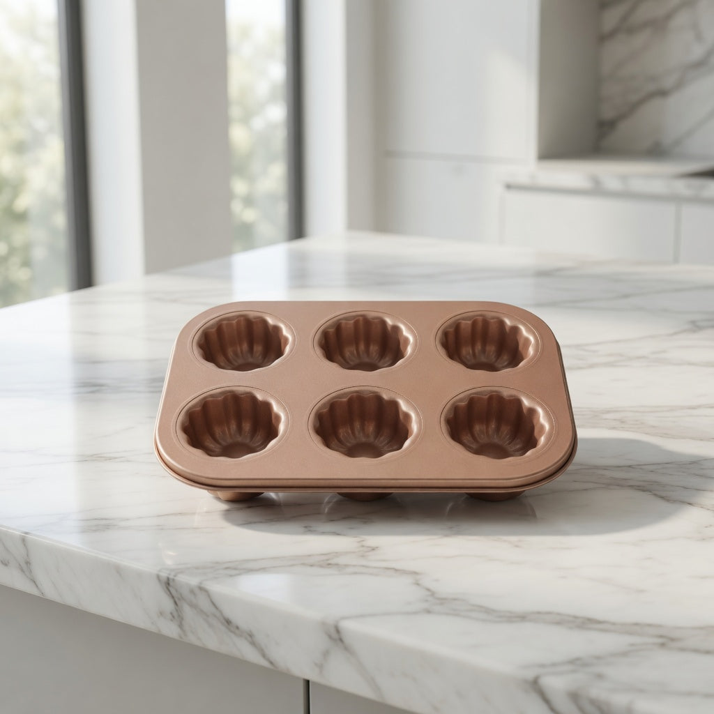 SAINT LAWRENCE Carbon Steel 9-Cup Canelé Mold - Fluted Non-Stick French Pastry Pan