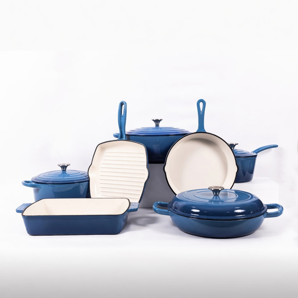 SAINT LAWRENCE 7-Piece Nontoxic Enameled Cast Iron Cookware Set