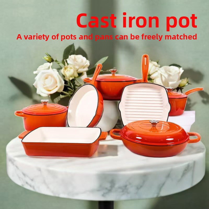 Enamel-coated porcelain pot