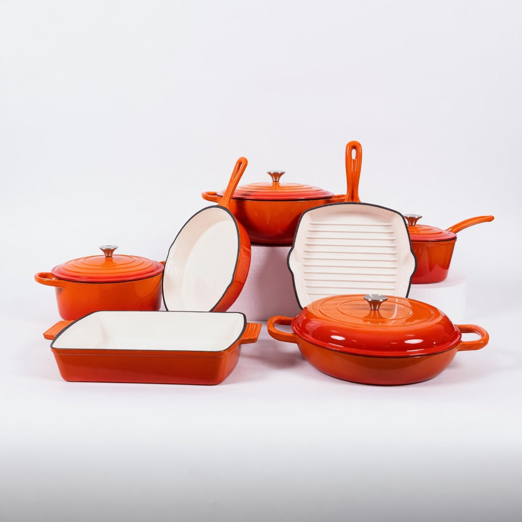 SAINT LAWRENCE 7-Piece Nontoxic Enameled Cast Iron Cookware Set