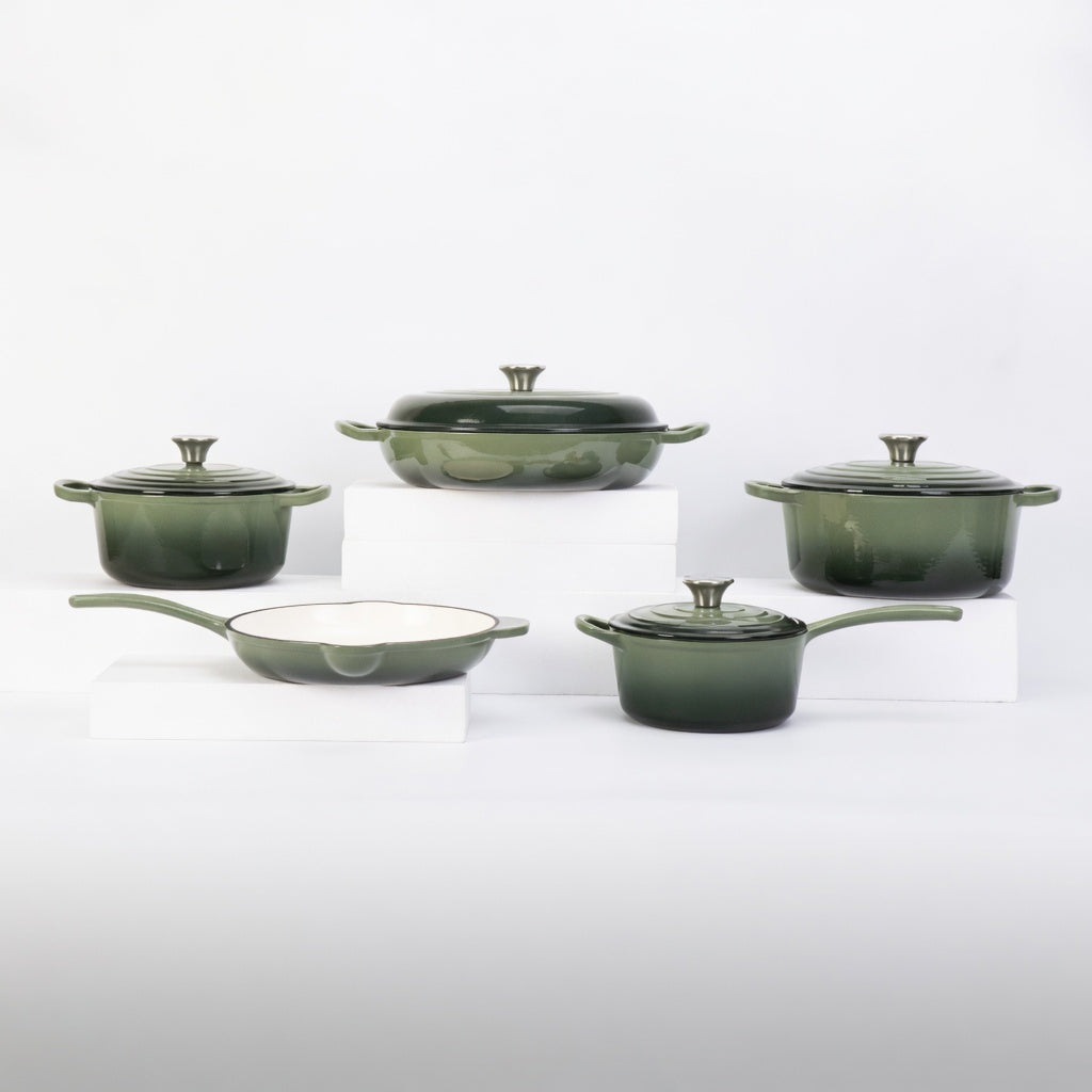 SAINT LAWRENCE 5-Piece Nontoxic Enameled Cast Iron Cookware Set