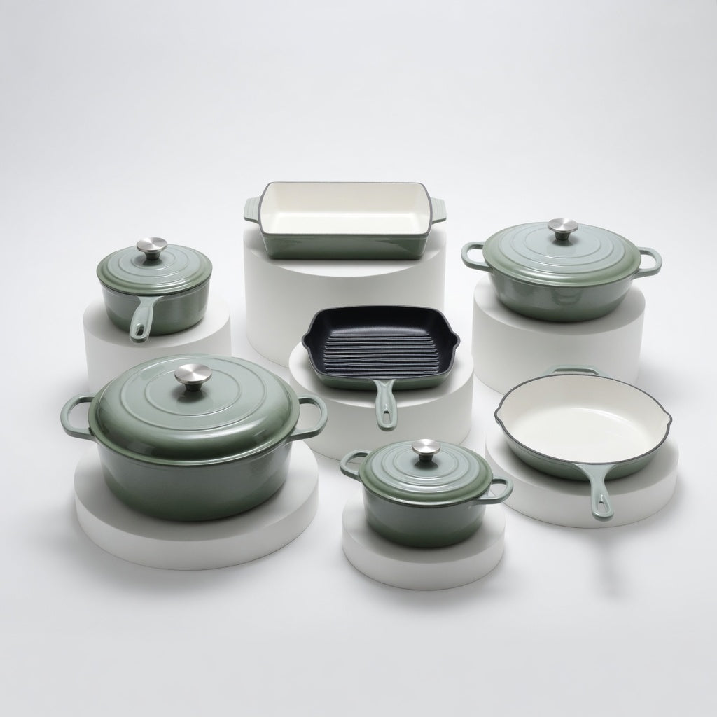 SAINT LAWRENCE 7-Piece Nontoxic Enameled Cast Iron Cookware Set