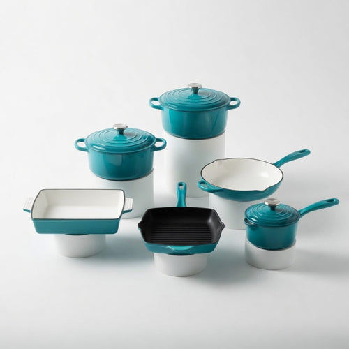 SAINT LAWRENCE 11-Piece Nontoxic Enameled Cast Iron Cookware Set
