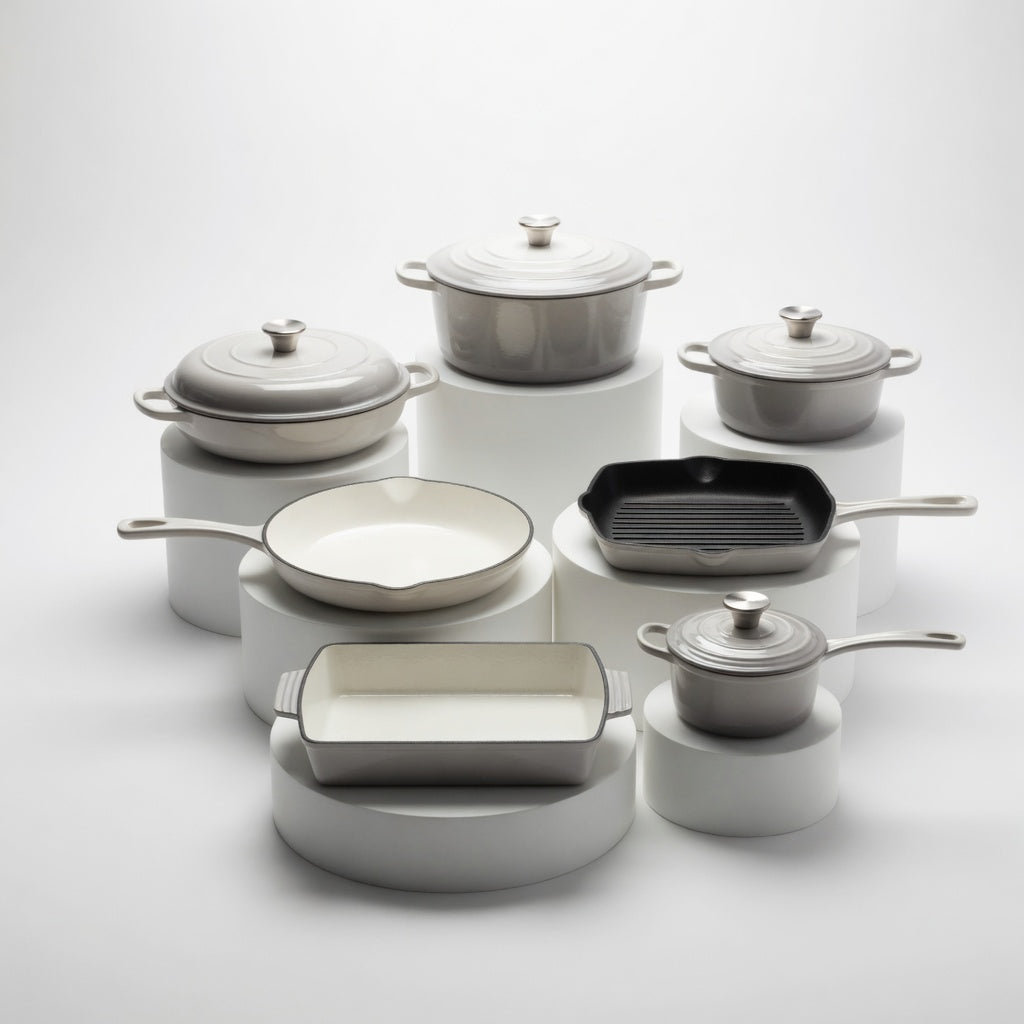 SAINT LAWRENCE 7-Piece Nontoxic Enameled Cast Iron Cookware Set
