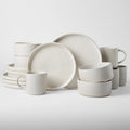 SAINT LAWRENCE 16-Piece Non-toxic Ceramic Dinnerware Set - Ribbed Vintage Style