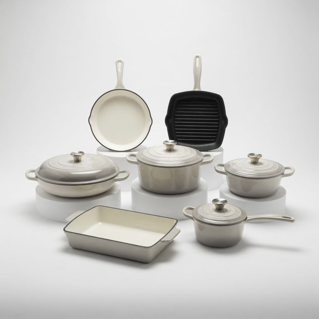 SAINT LAWRENCE 7-Piece Nontoxic Enameled Cast Iron Cookware Set