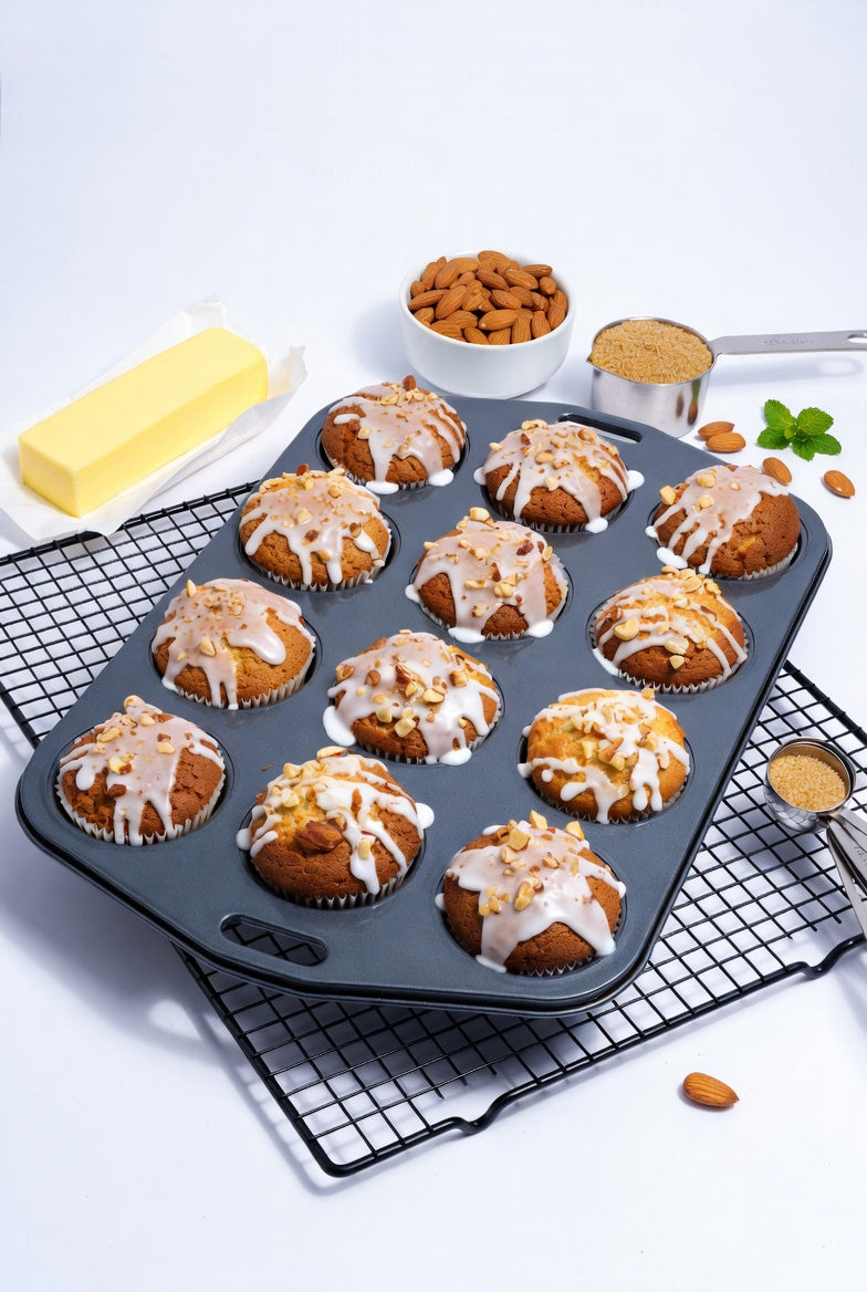 SAINT LAWRENCE 12-Cavity Non-Stick Carbon Steel Muffin Pan with Removable Bottoms