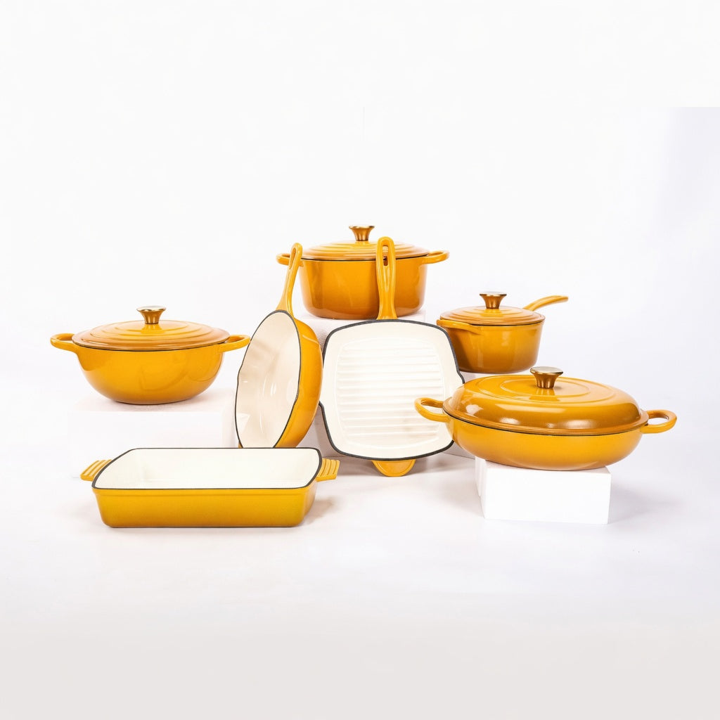 SAINT LAWRENCE 7-Piece Nontoxic Enameled Cast Iron Cookware Set