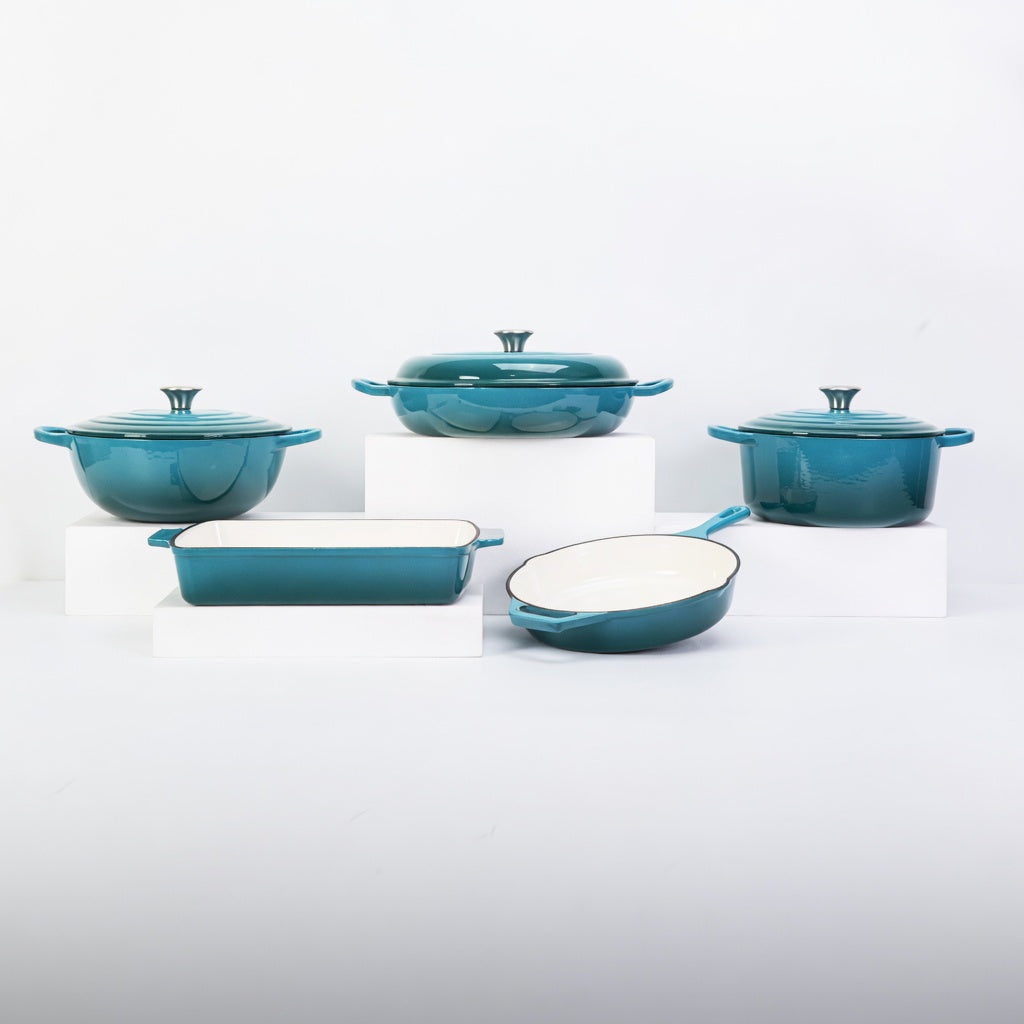 SAINT LAWRENCE 5-Piece Nontoxic Enameled Cast Iron Cookware Set