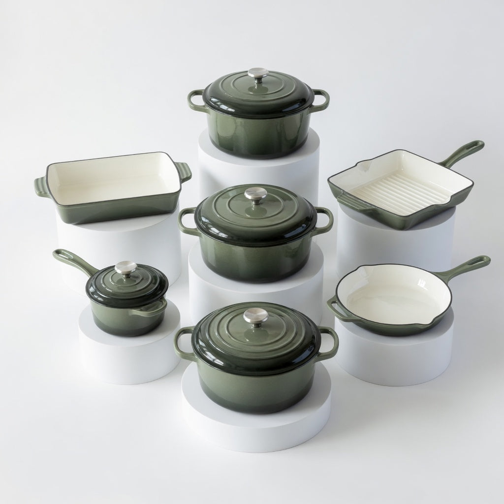 SAINT LAWRENCE 7-Piece Nontoxic Enameled Cast Iron Cookware Set