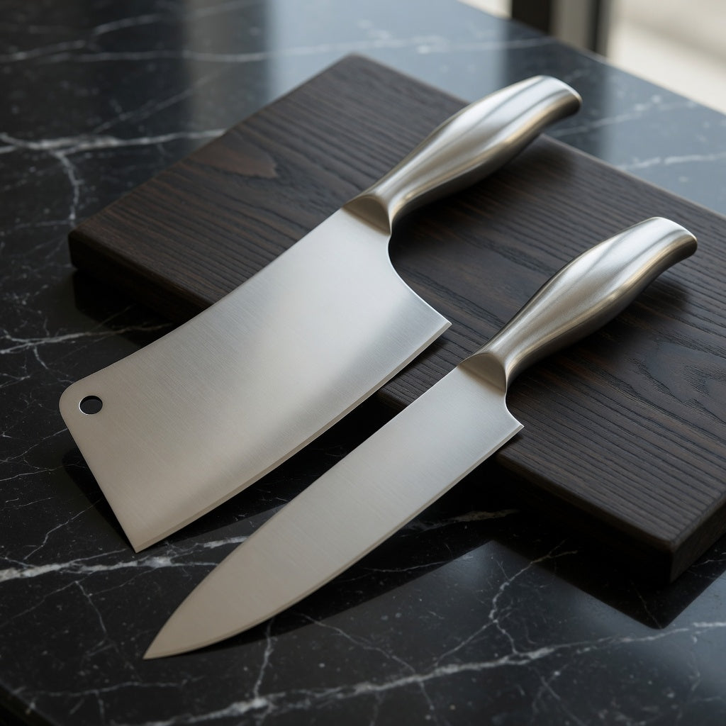 SAINT LAWRENCE 4 Piece Stainless Steel Knives - Chinese Chef's Knife, Cleaver, Utility & Paring